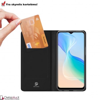 Dux Ducis Skin Pro dirbtinės odos dėklas - juodas (Vivo Y35/Y22/Y22S) Dux Ducis Skin Pro dirbtinės odos dėklas - juodas (Vivo Y35/Y22/Y22S)